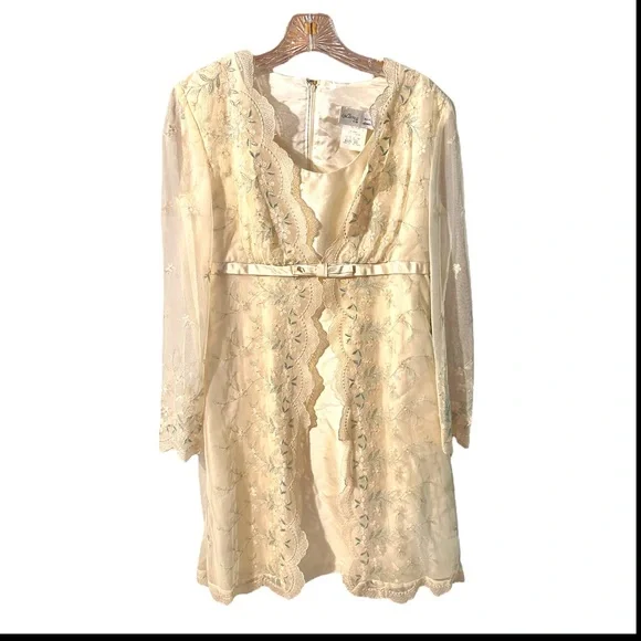 cream colored vintage dresses Clarisa Lace Midi Dress Vintage Cream